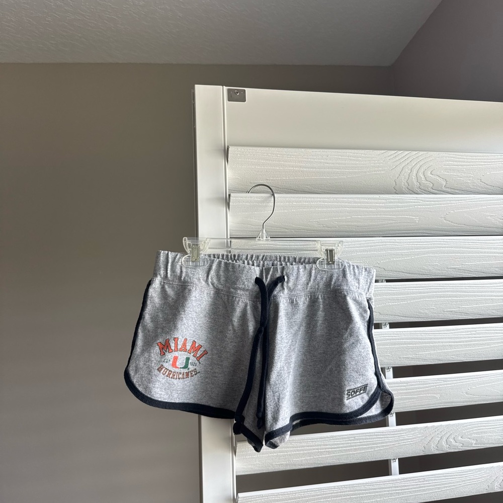 Soffe Gray and Black Miami Hurricanes Women’s Athletic Shorts